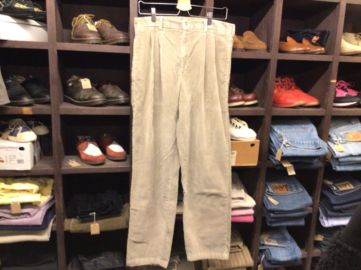 BAY TO BAY TWO TUCK CORDUROY PANTS TALON ZIP SIZE 32 ベイ トゥー ベイ ツータック コーデュロイ パンツ タロン ジッパー 細畝_画像1