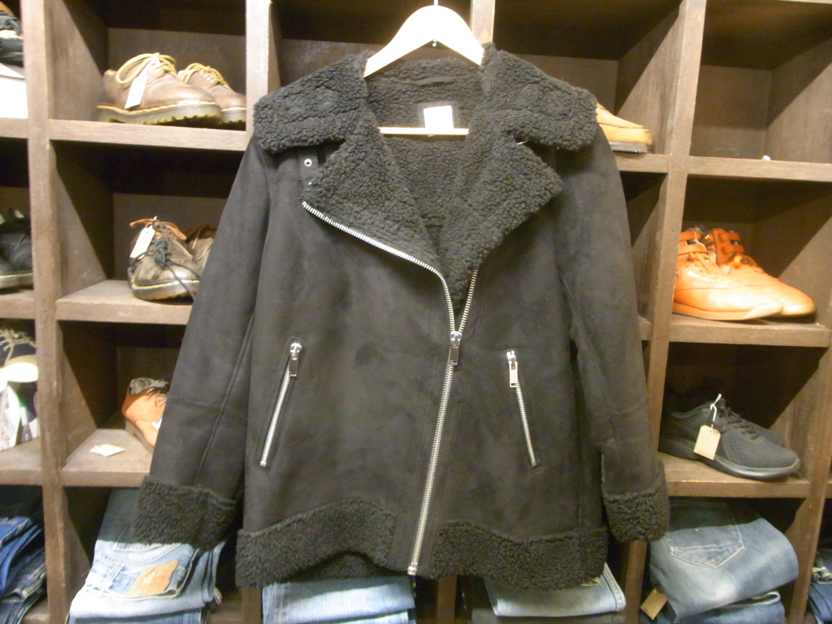 GAP FAKE MOUTON BOA DOUBLE RIDERS JACKET SIZE M ギャップ フェイク ムートン ボア ダブル ライダース ジャケット B-3_画像1