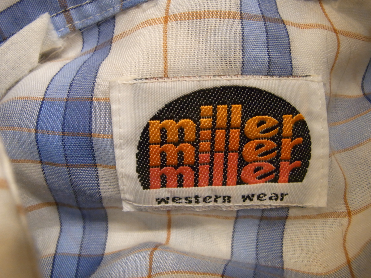 80'S MILLER WESTERN CHECK SHIRT SIZE 16 1/2 ヴィンテージ ミラー ウエスタン チェック シャツ 半袖_画像3