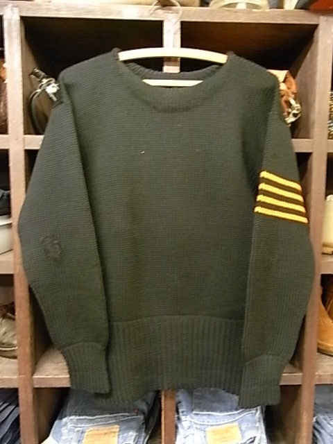 50'S VINTAGE ROY KNIT 袖ライン ウール セーター SIZE M? 黒 ヴィンテージ ニット_画像1