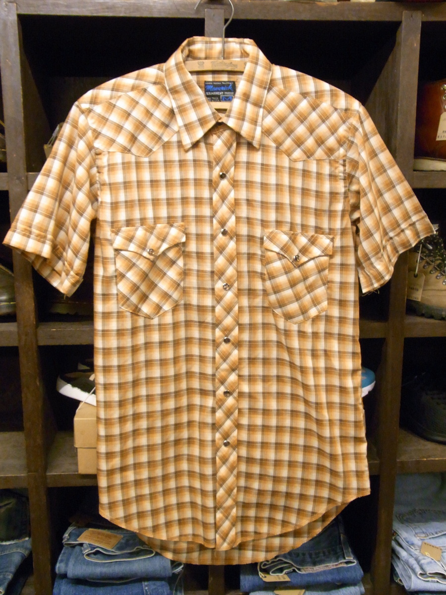 80'S MADE IN USA MAVERICK CHECK WESTERN SHIRTS SIZE M ヴィンテージ アメリカ製 マーベリック チェック ウエスタン シャツ 半袖_画像1