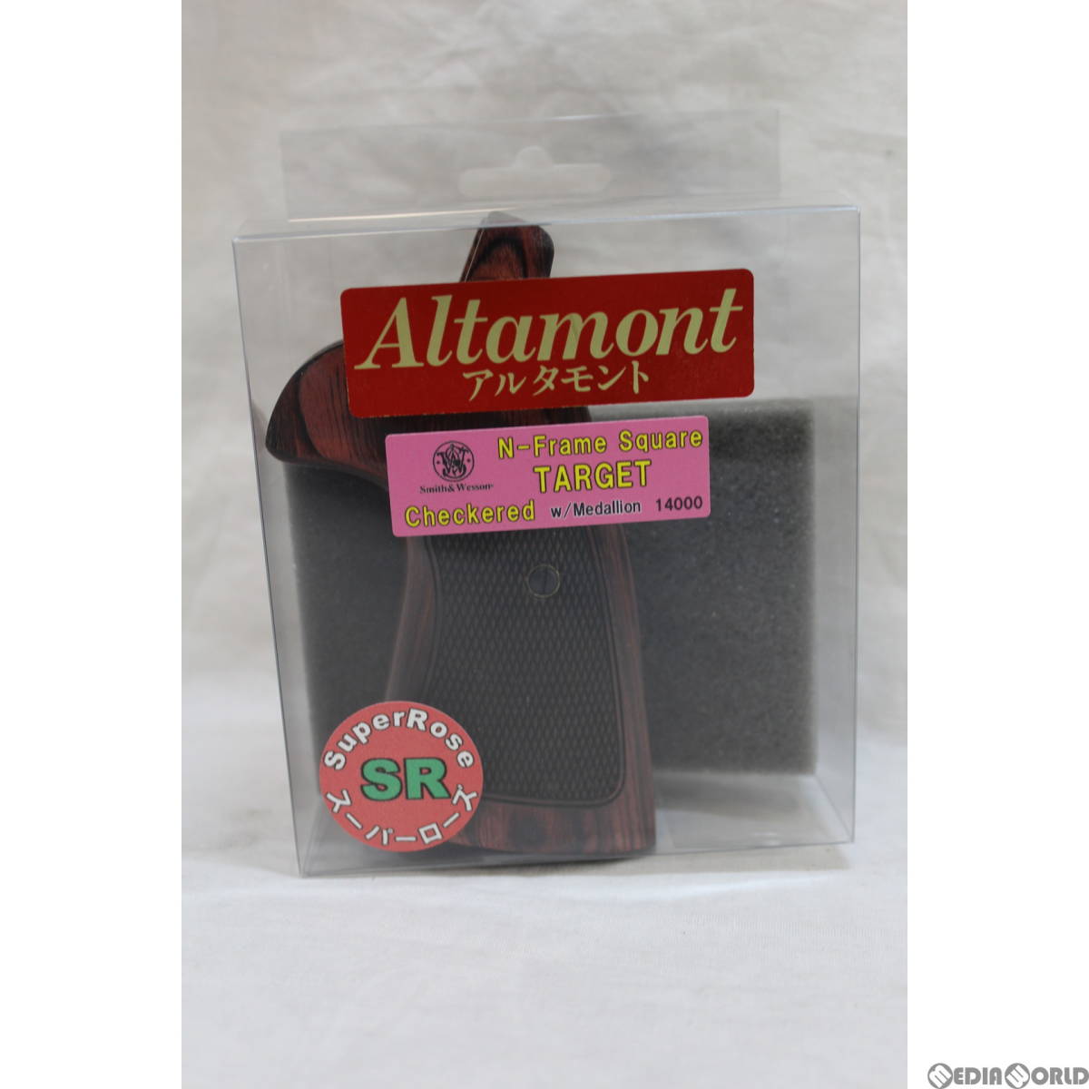 Altamont(アルタモント) S&W(スミスアンドウェッソン) Nフレームスクエア用 ターゲット・チェッカー・メダリオン付・SR赤系 グリップ パーツ