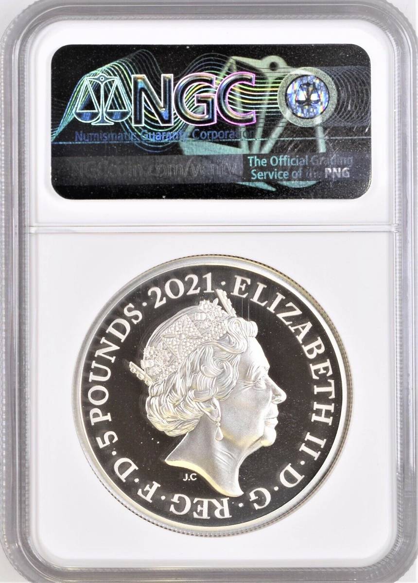 2021年 イギリス ゴシッククラウン 2オンス銀貨 NGCPF70UC