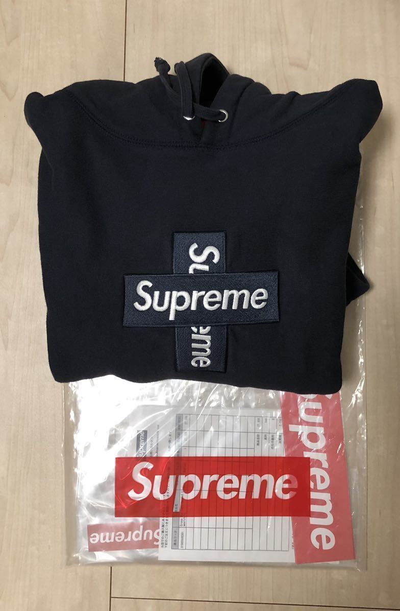 シュプリーム クロスボックスロゴパーカーSupreme2020fwネイビーサイズ
