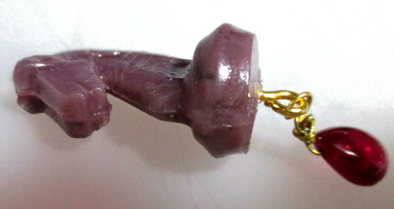Lady's*  темный   фиолетовый  чистый   природный   рубин   Jewelry  подвеска 