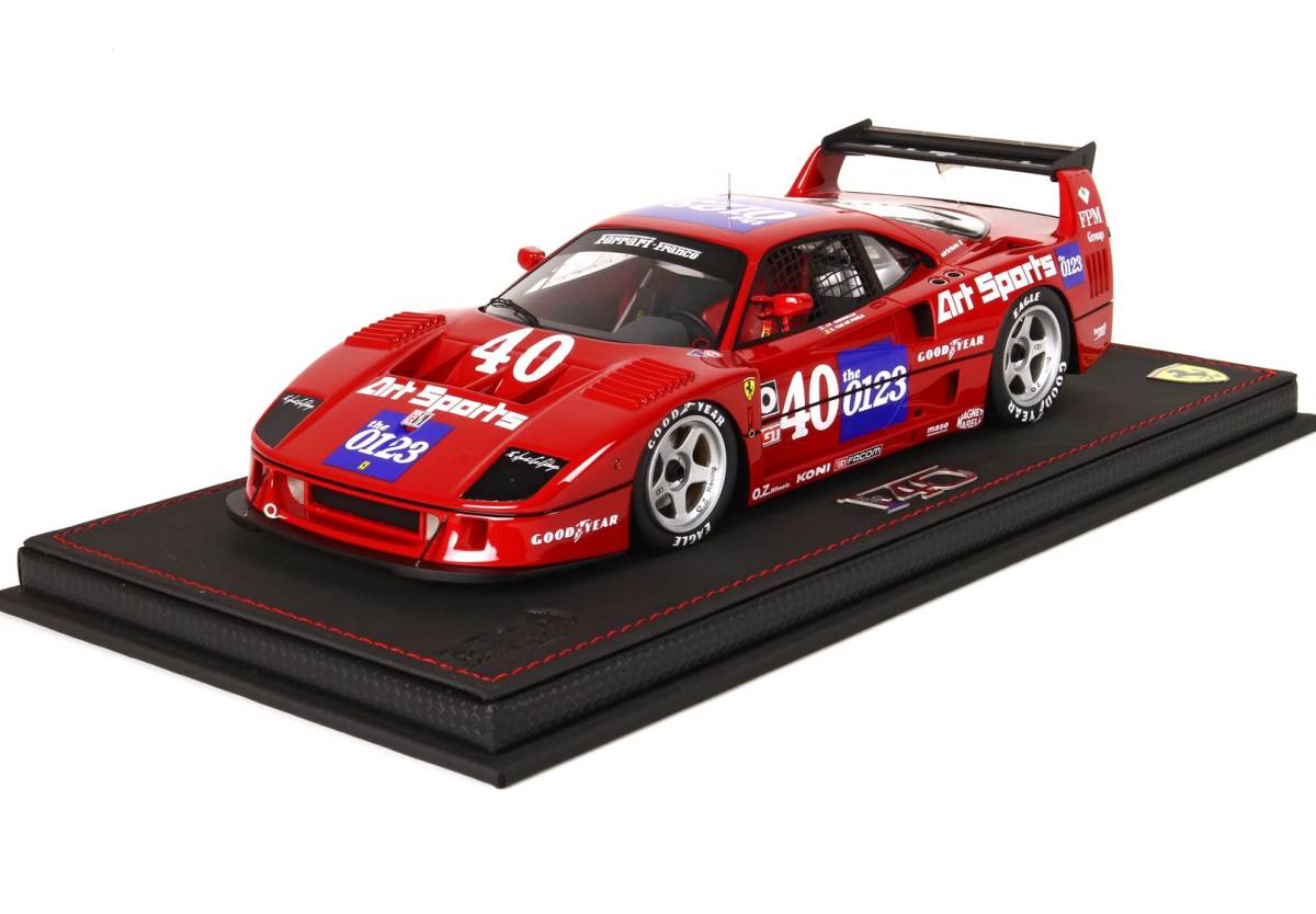 BBR 1/18 Ferrari F40 1990 IMSA TOPEKA ART SPORTS #40shuresa-/jabi-yu! дисплей с футляром! ограничение 299 шт.! распроданный!