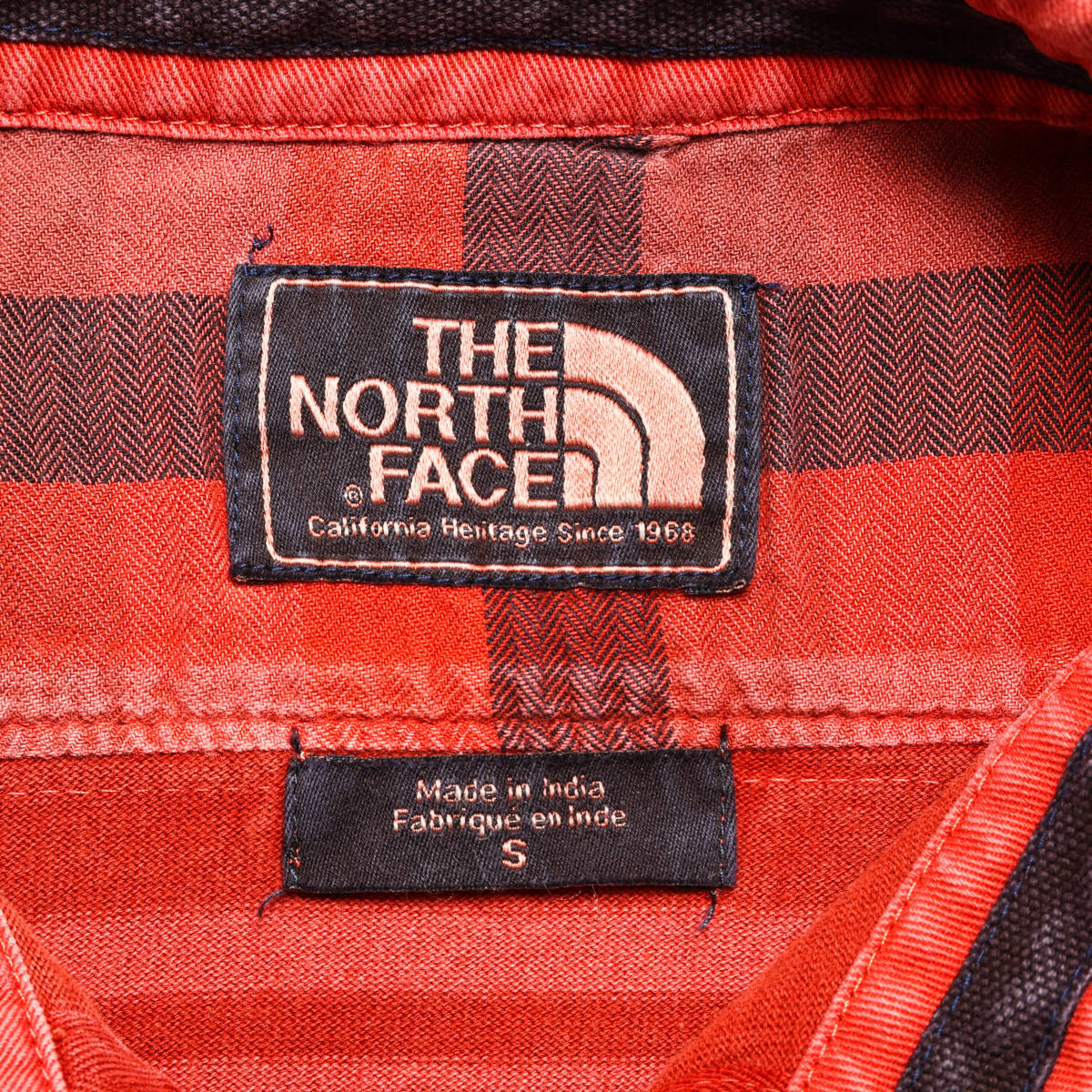 The North Faceノースフェイス◆ボーダーラガーシャツ◆レッド系◆サイズS_画像6