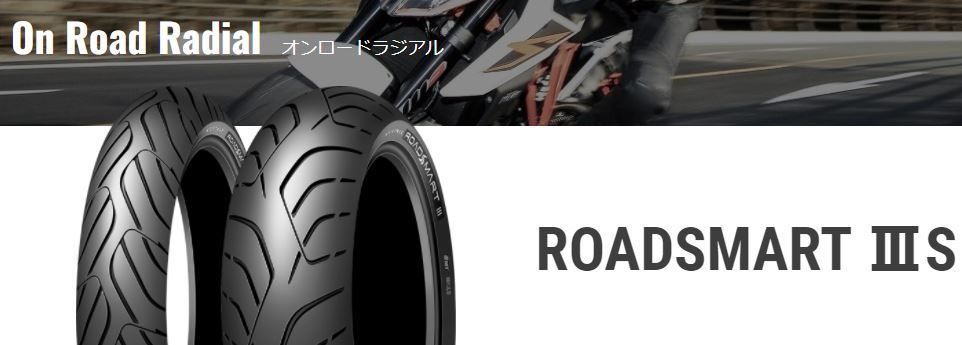 【ダンロップ　ロードスマート3S】190/50ZR17　（73W）　チューブレス　リア用　1本_向かって左がフロント、右がリア用です。