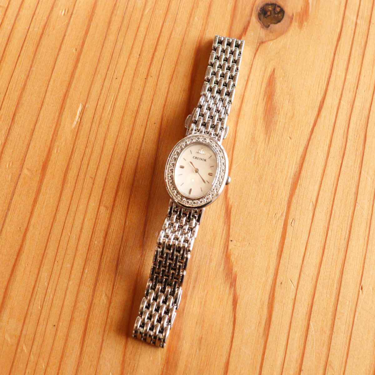 推奨 セイコー SEIKO クレドール 28Pダイヤ 37 レディース コレクション 腕時計 超話題新作 00s オーバル オーバーホール済み