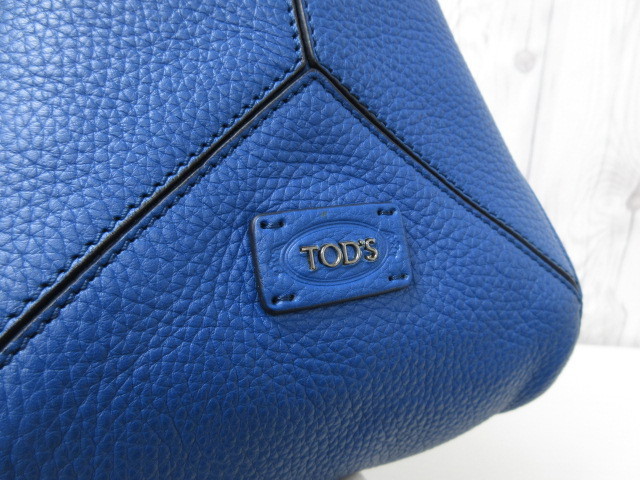 極美品 TOD'S トッズ トートバッグ ショルダーバッグ バッグ レザー 青
