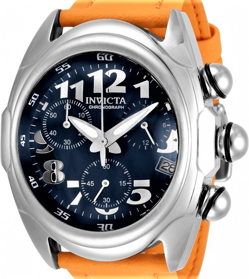 インビクタ ルパ INVICTA LUPAH 31406 日本製クォーツ クロノグラフ　メンズ 腕時計　ブルーダイヤル　オレンジベルト_画像1