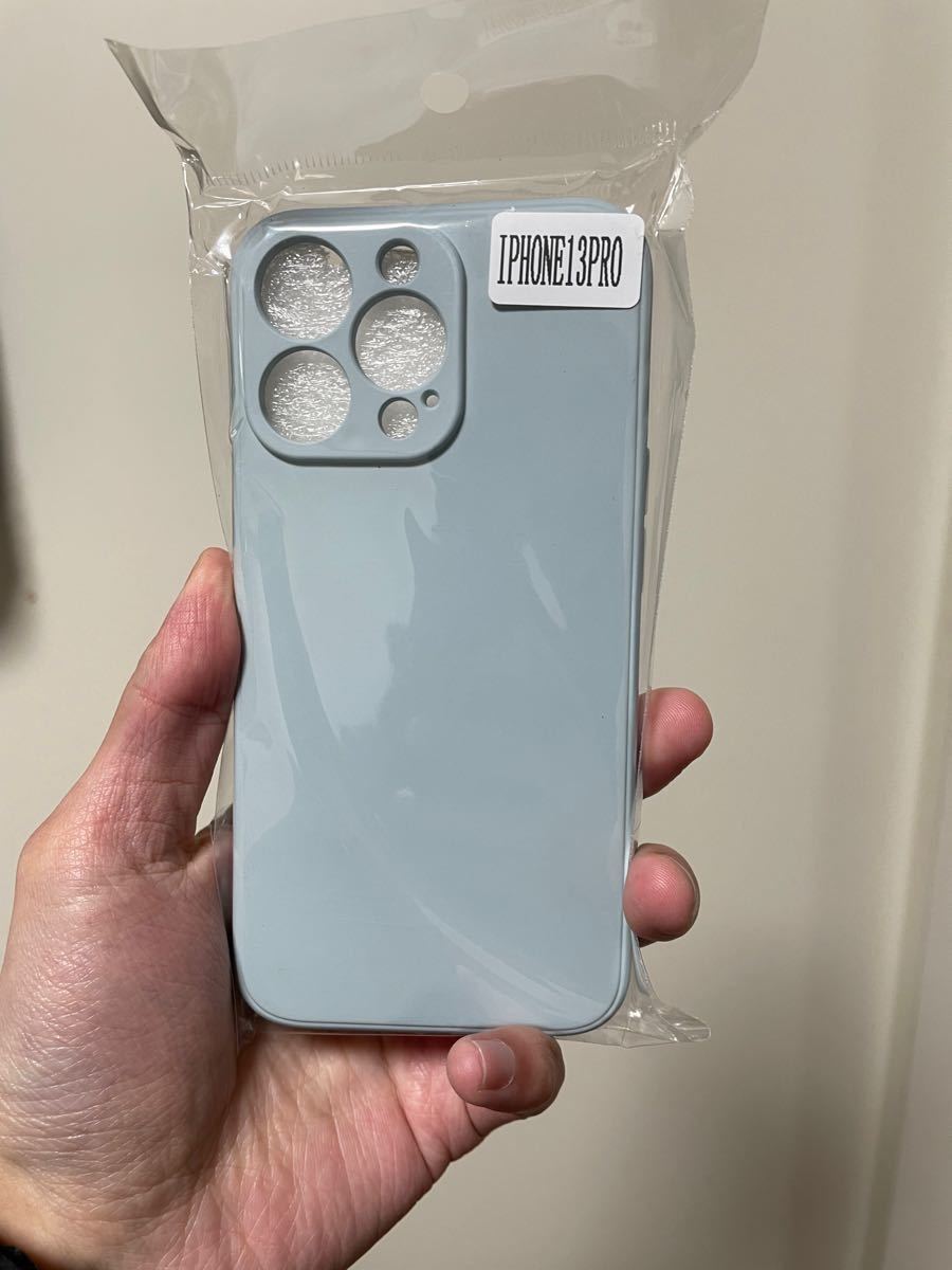 シンプル iPhone13 Proケース 青＆iPhone 13 Pro強化ガラスフィルム セット