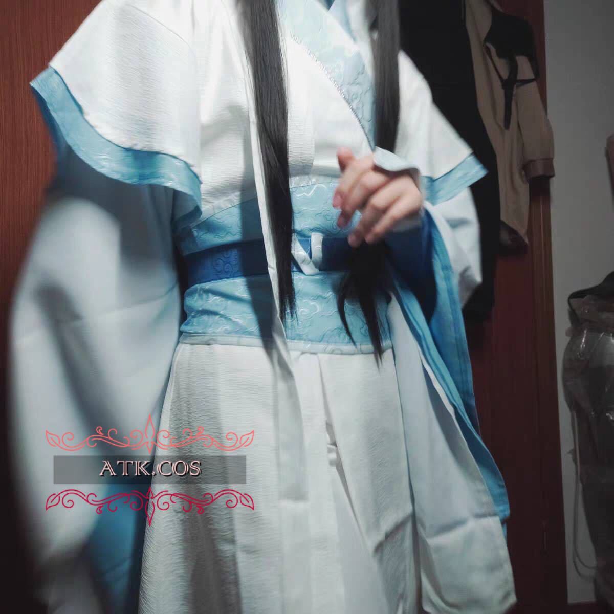 Q57 公式 魔道祖師 藍曦臣 中華 漢服 古風 少年 コスプレ 武器 剣 ウィッグ 靴