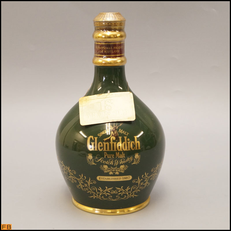 誠実 古酒 グレンフィディック18年 陶器 緑 ウイスキー
