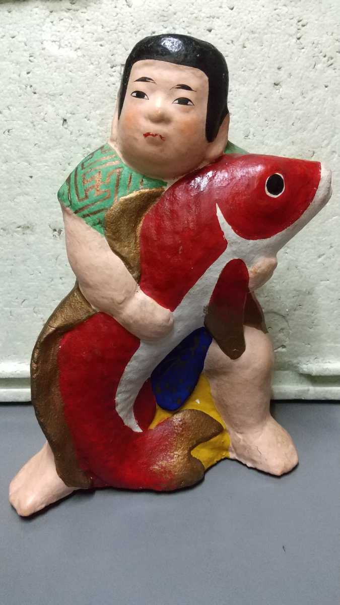 【特別セール品】 五月人形 レトロ 古い 高さ30cm 土人形 鯉のぼり 錦鯉 金太郎 その他