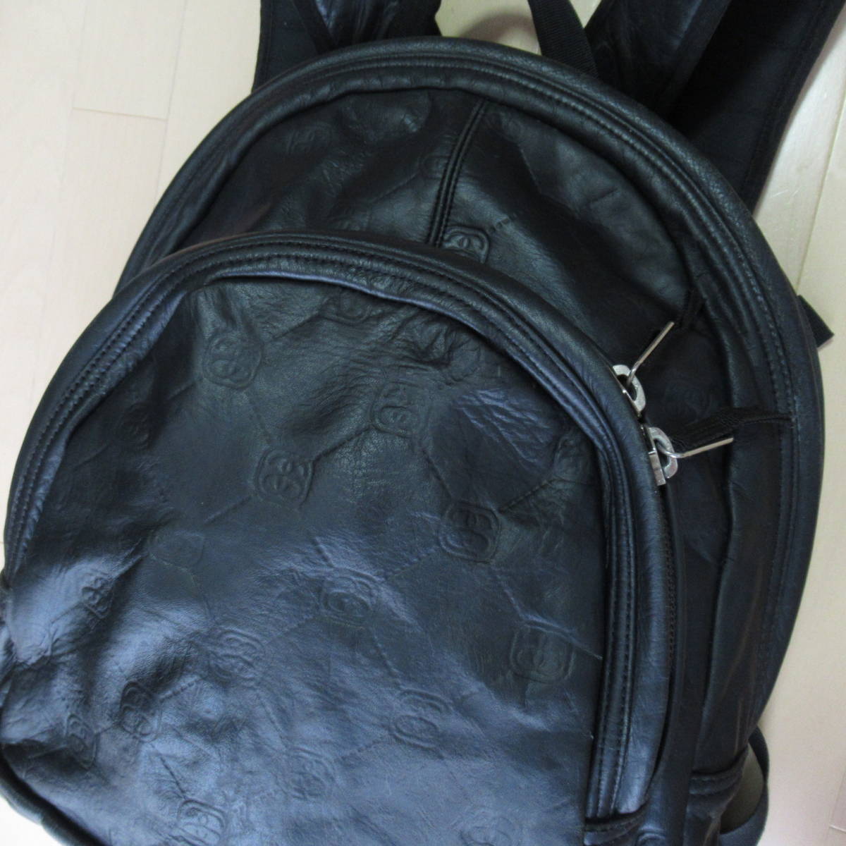 ★即決送込★モノグラム レザー 90s OLD STUSSY ステューシー リュック sport backpack かばん バッグ デイパック オールド oldstussy xl_画像1