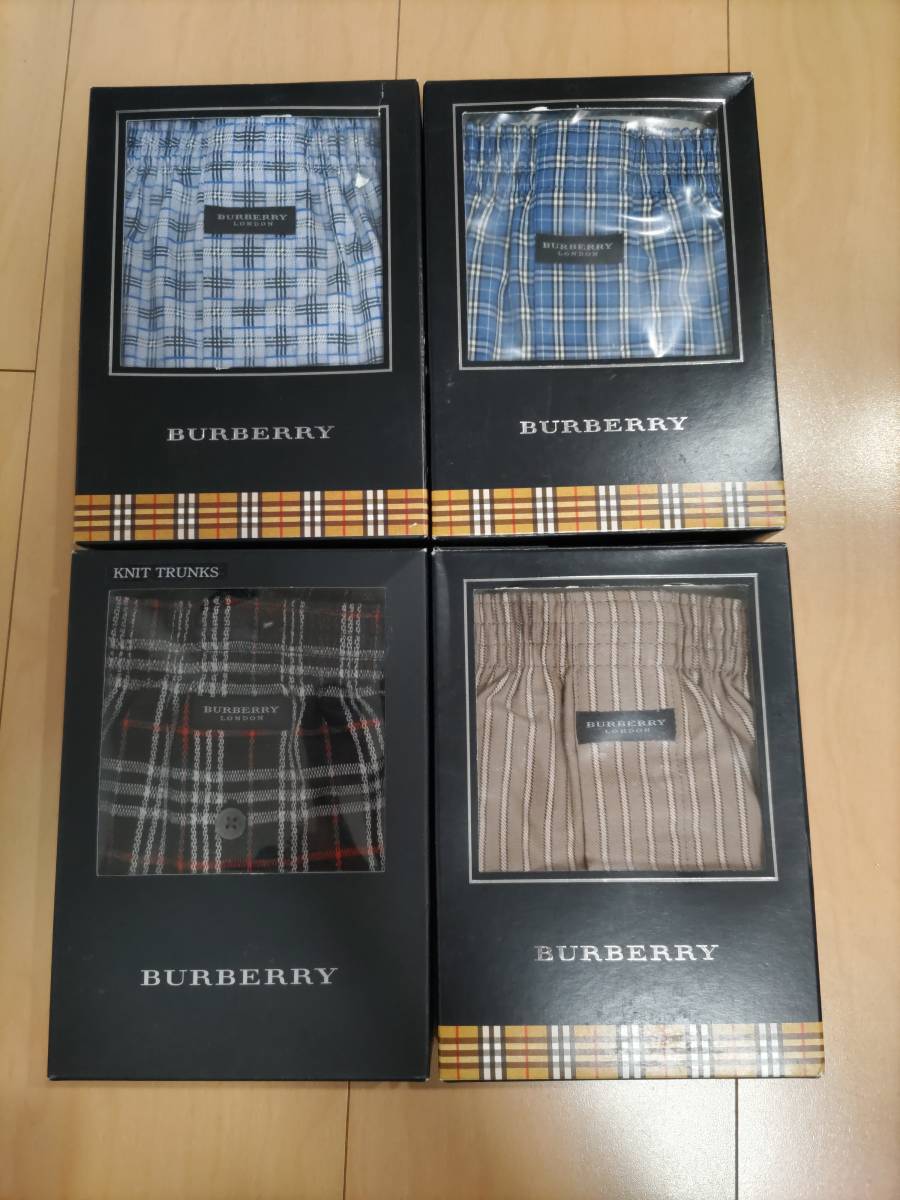 未使用 送料込み)バーバリーBURBERRYトランクス サイズM 4枚セット