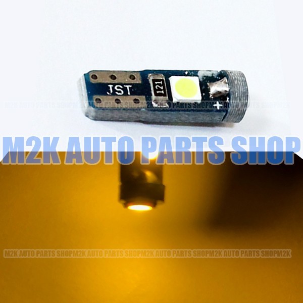 3SMD T5 T6.5 LED エアコン メーター スイッチ インジゲーター ポジション 球 広角照射 SMD タイプ イエロー 黄 2個_画像1