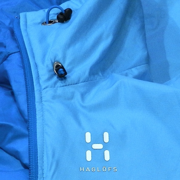 HAGLOFS ホグロフス デザイン ロゴ ZIP 中綿 ダウン ジャケット ブルゾン 水色 S 美品_画像6