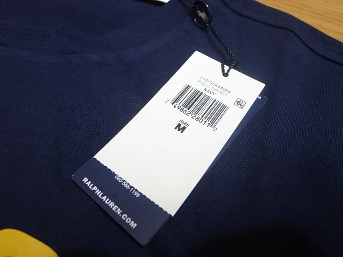 【送料無料 即決】POLO SPORT RALPH LAUREN 復刻 ポロスポーツ ラルフローレン LOGOロゴ USA アメリカ星条旗 TシャツTee ネイビー紺 M 新品_画像6