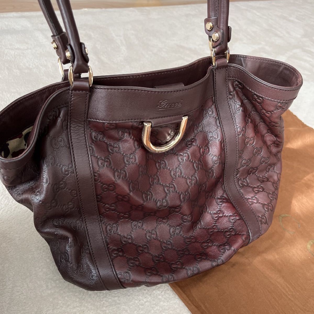 GUCCI シマ レザー バッグ | bedouingardenvillage.com