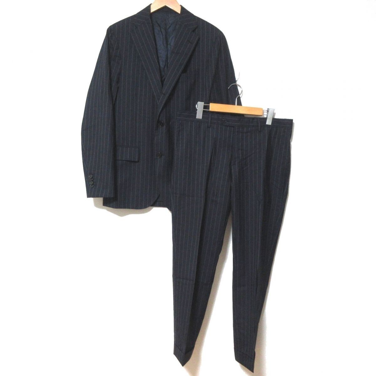 良品 LARDINI ラルディーニ 段返り3B ピンストライプ シングル ウール