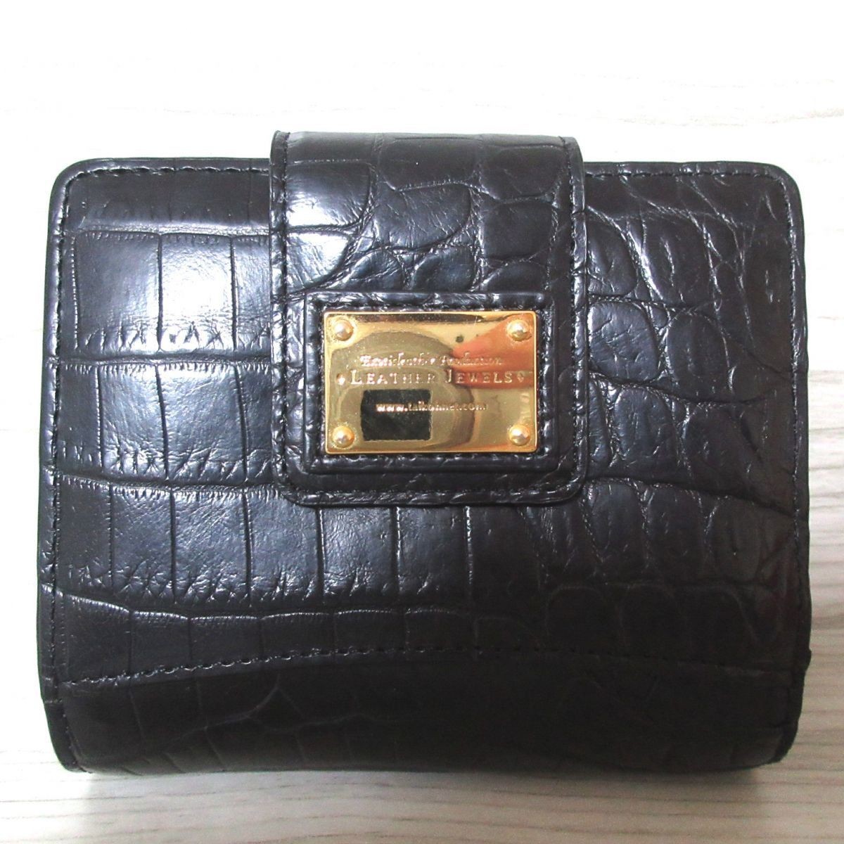 美品 LEATHER JEWELS レザージュエルズ マットクロコダイル レザー