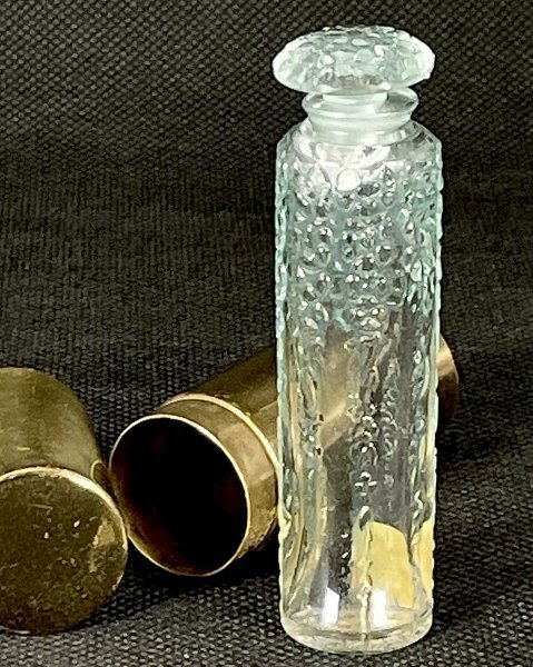 超レア ルネ ラリック 香水瓶 キプロス 真鍮ケース付 フランス アンティーク パフュームボトル FORVIL Chypre フォルヴィル