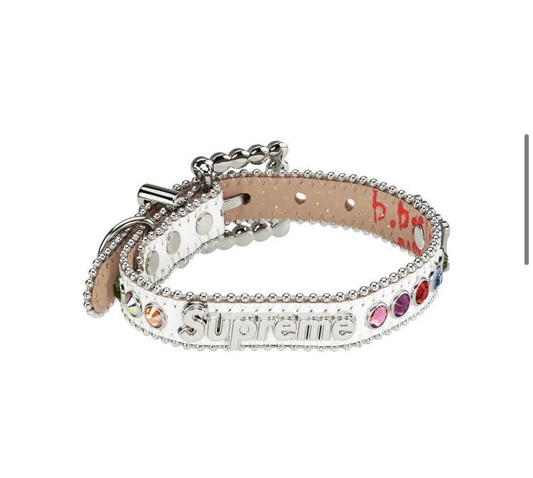 送料無料 新品 L Supreme B.B. Simon Studded Dog Collar white 白 ホワイト シュプリーム 首輪_画像1