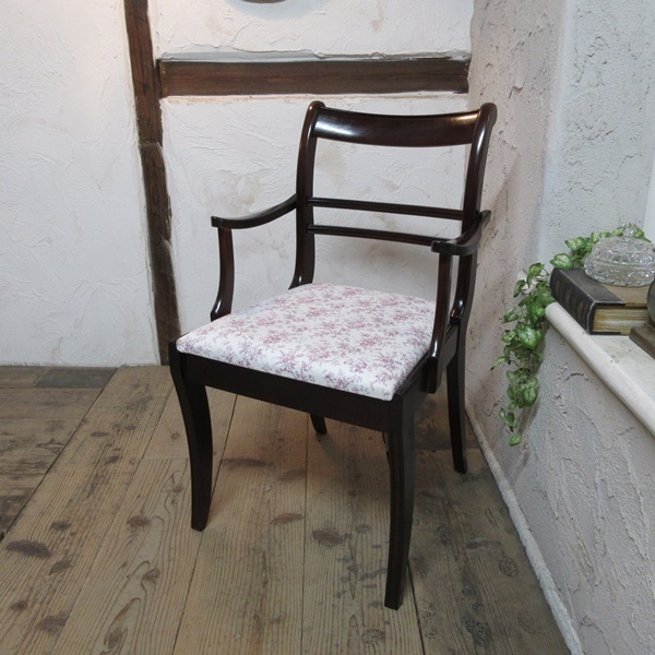 ダイニングチェア ローラアシュレイ アームチェア 椅子 イス 木製 マホガニー 英国 イギリス アンティーク 家具 DININGCHAIR 4562d