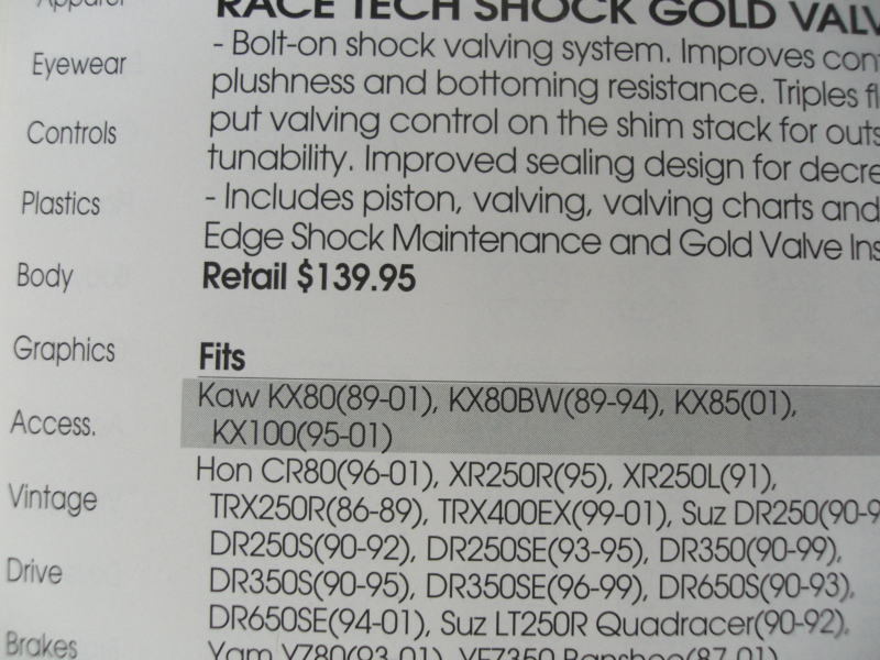 RACE TECH　ゴールドバルブ　ショックシステム　SMGV S4601_画像5