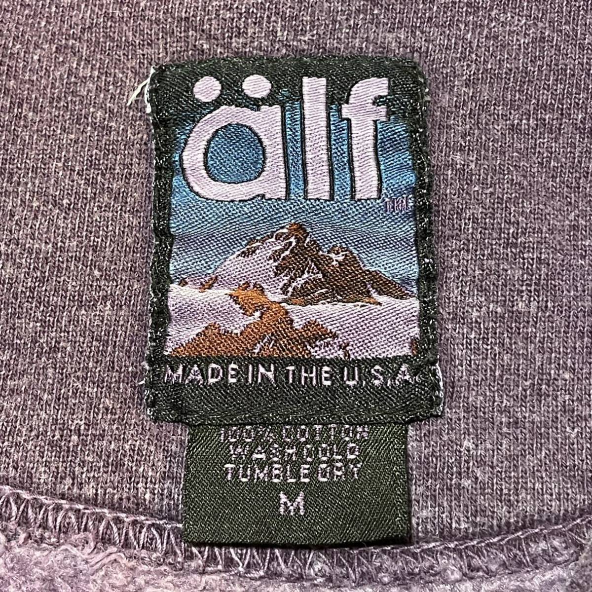 90s vintage USA製 Alf スナップ スウェット カーディガン M 日本 L 相当 パープル　紫　made in usa チロリアンテープ_画像3