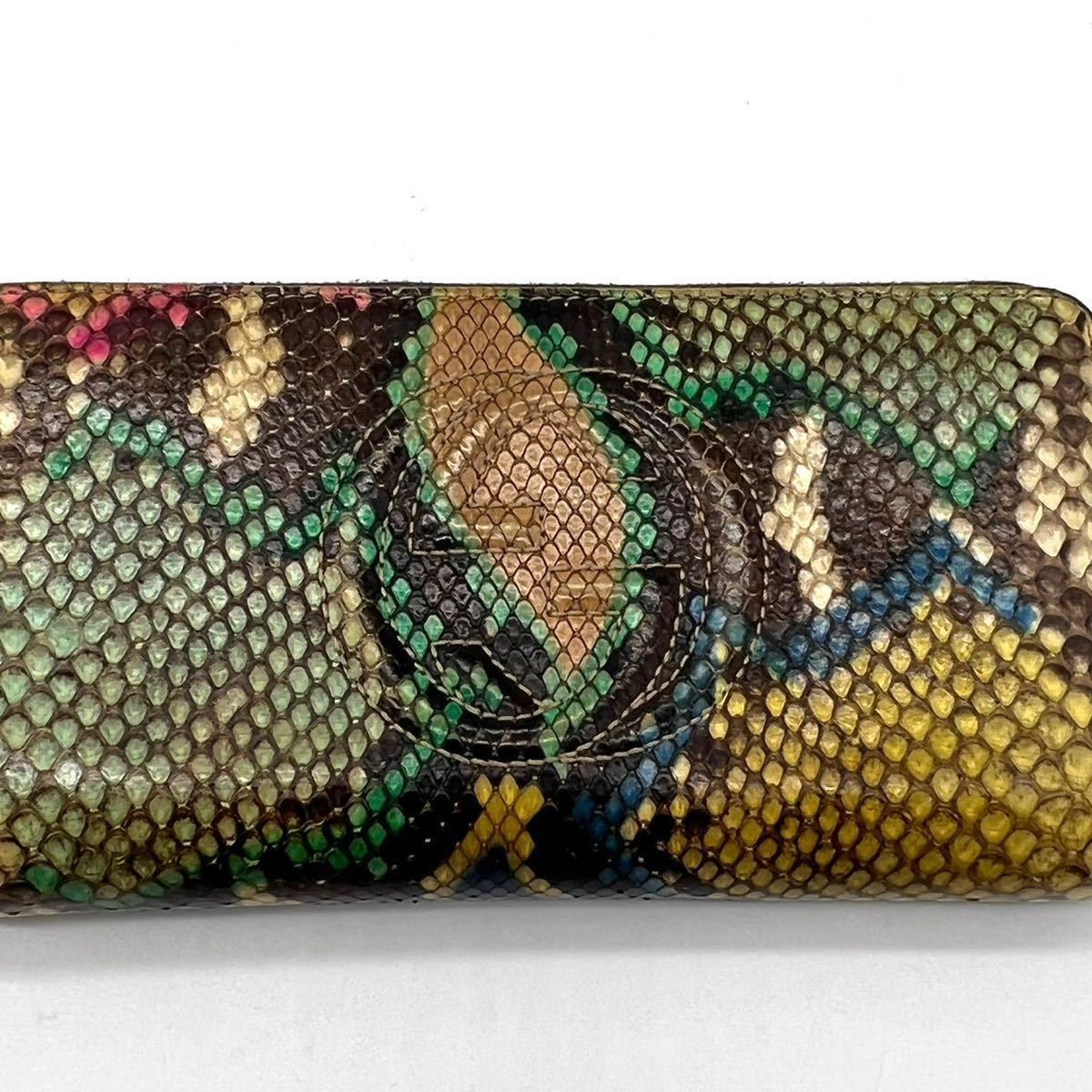 1円 【高級・未使用】 GUCCI グッチ ソーホー パイソンレザー 長財布
