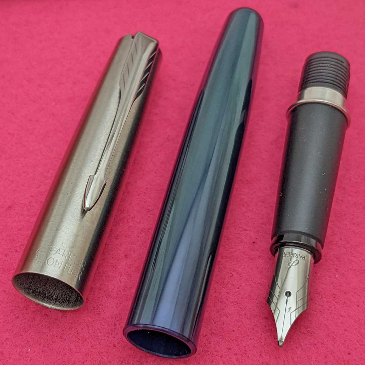 PARKER　パーカー　フロンティア　万年筆　ブルーCT　M　/　中字　中古　インクカートリッジ　付き　K1533_ペン先：Ｍ / 中字