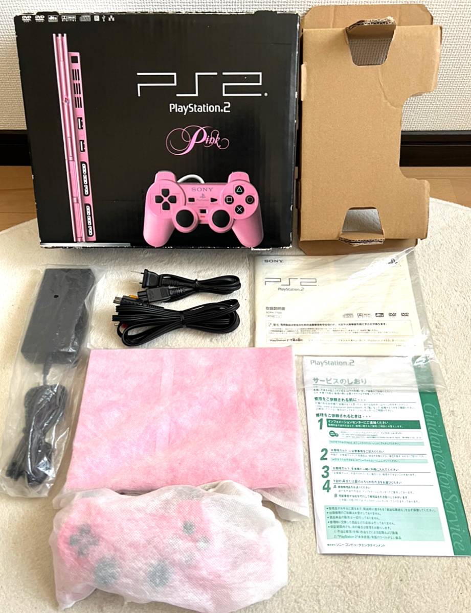 本体準美品・箱説付属・完品〉PS2 プレイステーション2 薄型 本体 SCPH-77000PK PINK PlayStation ピンク 