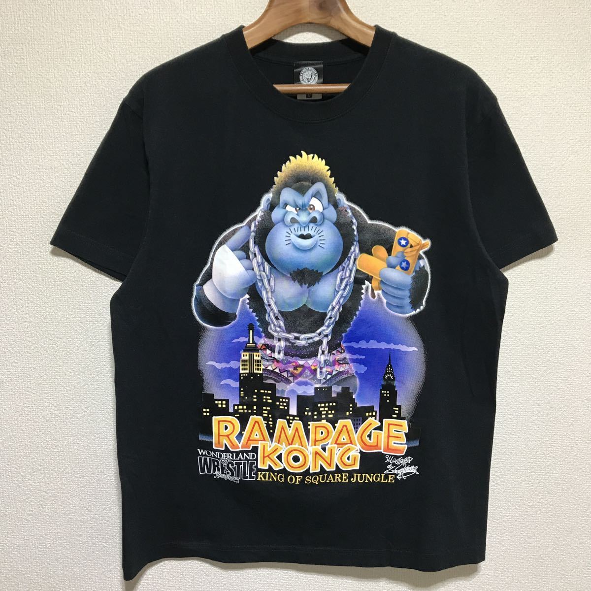 [即決古着]新日本プロレス/NJPW/真壁刀義選手/イラストTシャツ/ブラック/Lサイズ_画像1