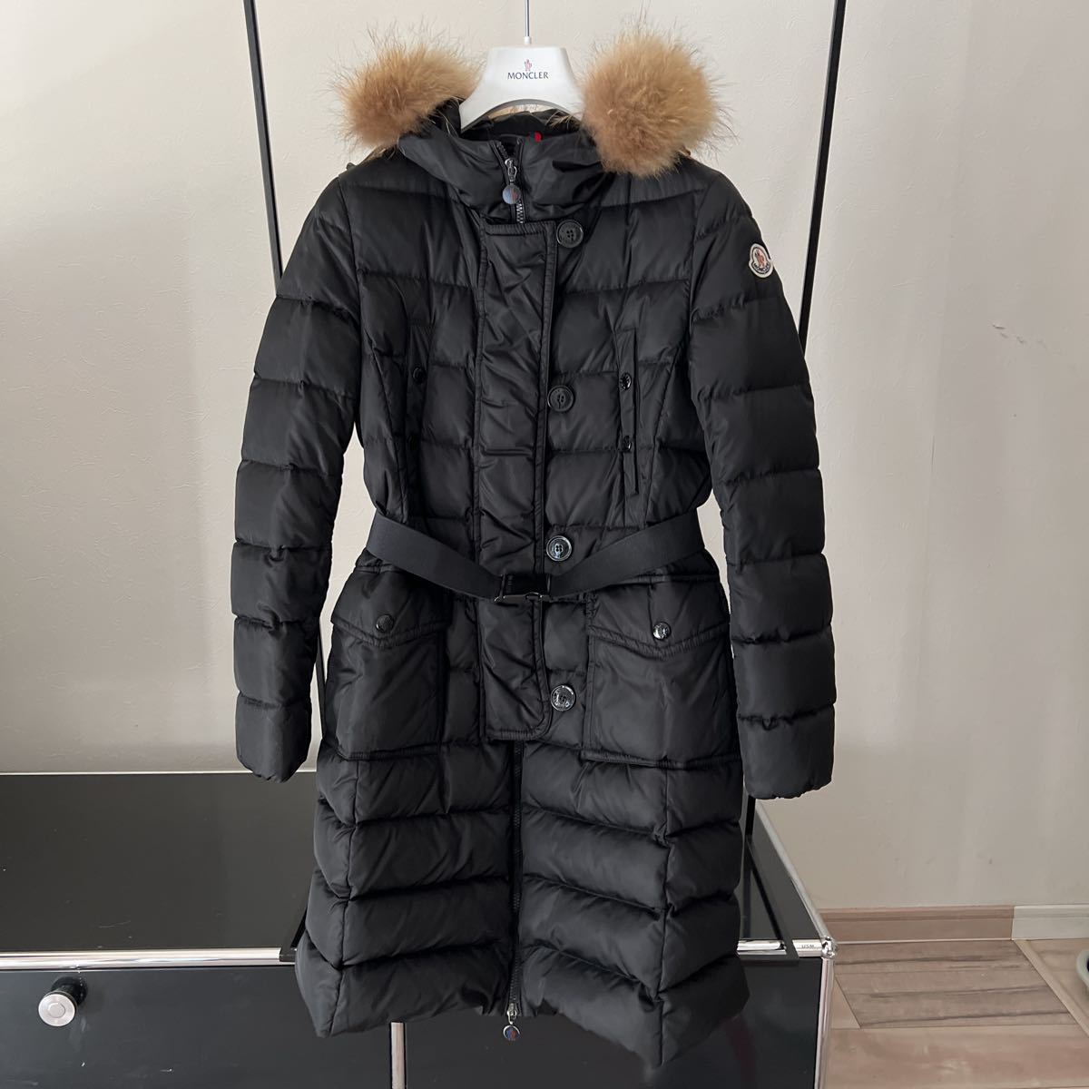 モンクレール MONCLER GENEVRIER ブラック サイズ0 ロングコート