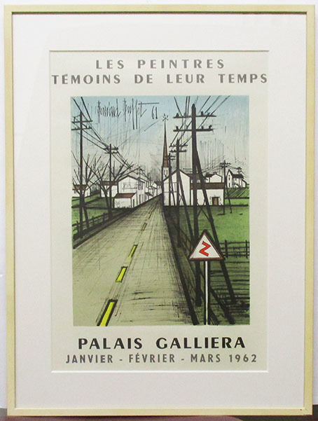 ベルナール・ビュッフェ『LA ROUTE』リトグラフポスター 版上サイン 額 