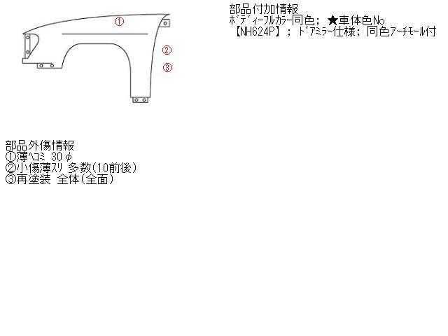 ステップワゴン CBA-RF7 左Fフェンダー Q6599_画像5