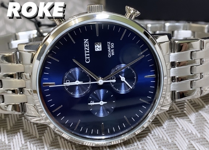 新品 シチズン CITIZEN 正規品 腕時計 カレンダー クロノグラフ ブルー