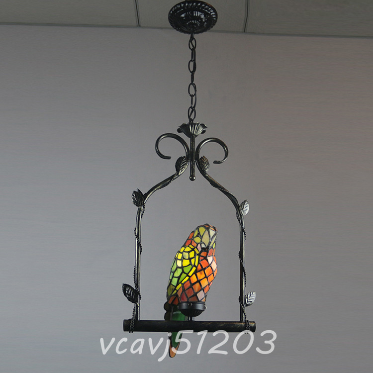 ◆極上品◆高品質◆鸚鵡ステンドランプ ペンダントライト ステンドグラス 照明 ティファニー 通路用ランプ 装飾品 ベッドルーム用