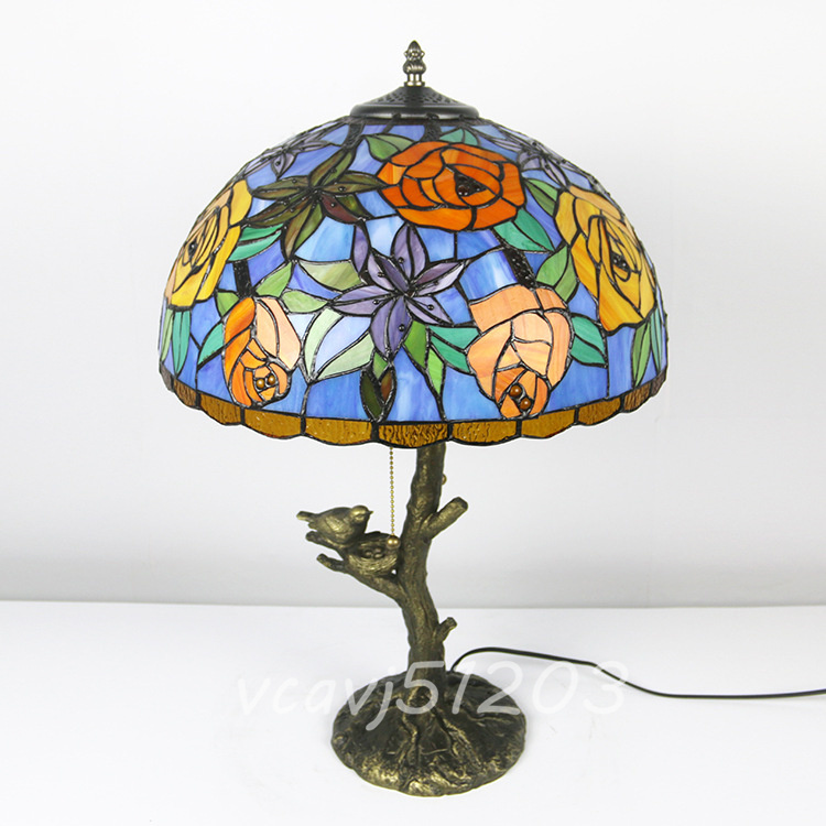 ◇稀少品◇芸術品◇ステンドランプ 花柄 別荘 照明 でく ステンド ◇稀少品◇芸術品◇ステンドランプ 花柄 別荘 照明 でく ステンド