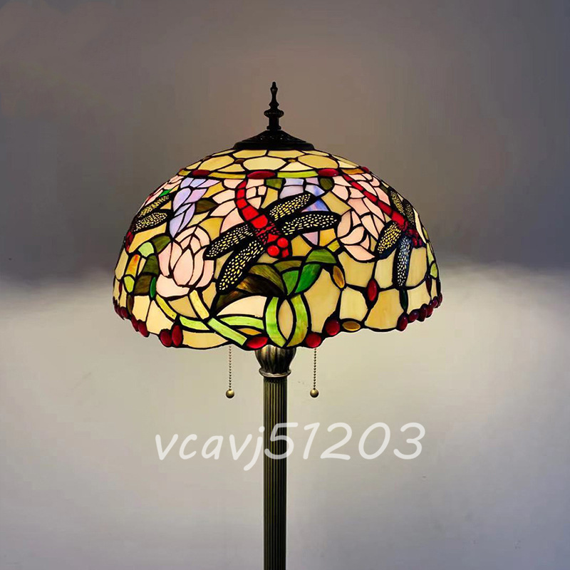 クラシック ◆極上品◆芸術品◆ステンドランプ フロアスタンド花柄 照明 ステンドグラス レトロな雰囲気ティファニー 室内装飾 フロアスタンド