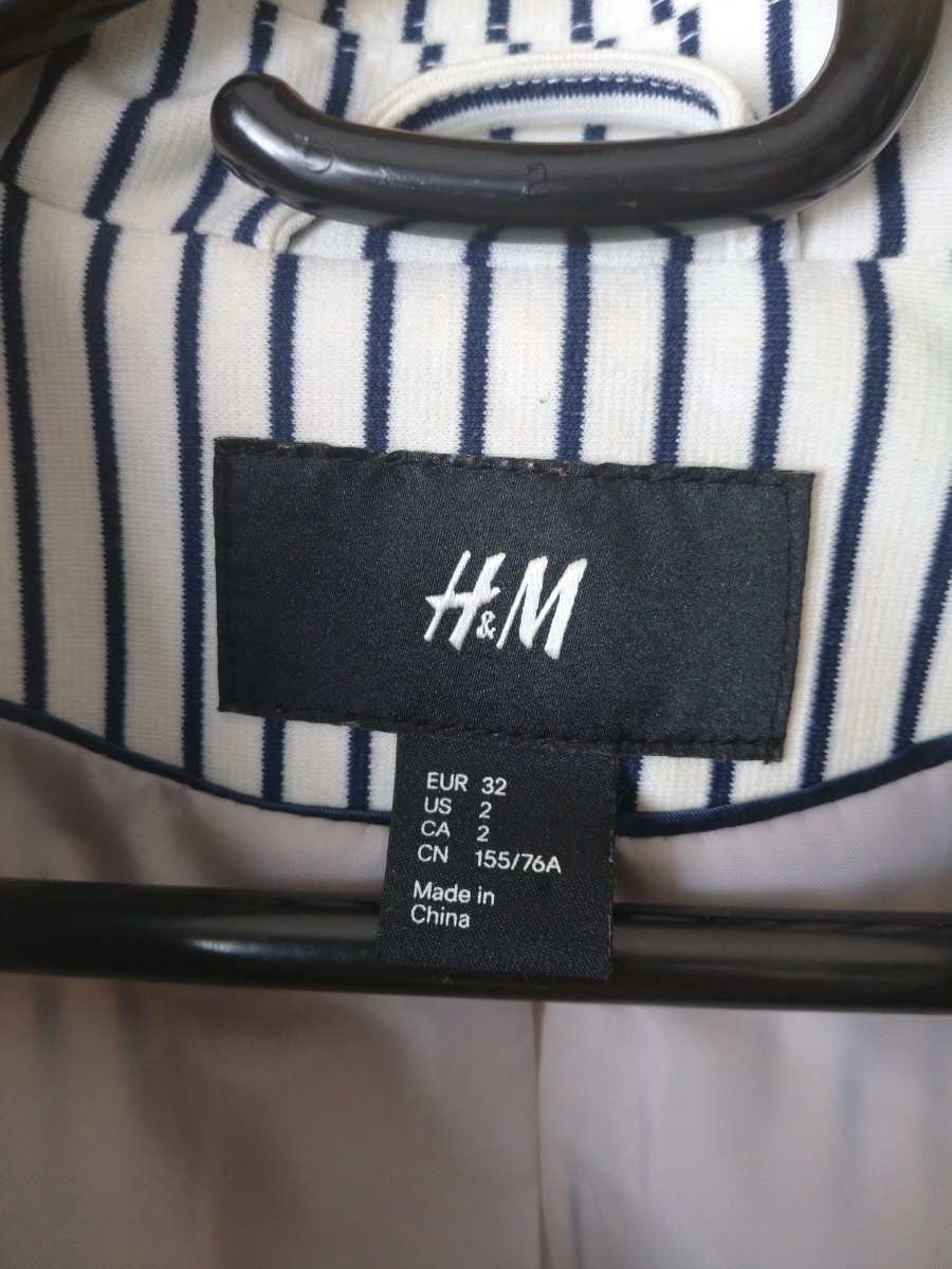 値下げ!【H&M】レディースストライプジャケット