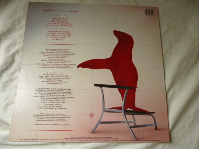 Rufus / Seal In Red 名盤 SOUL DISCO オリジナルUS盤 LP Take It To The Top / The Time Is Right / Blinded By The Boogie 収録　試聴_画像2