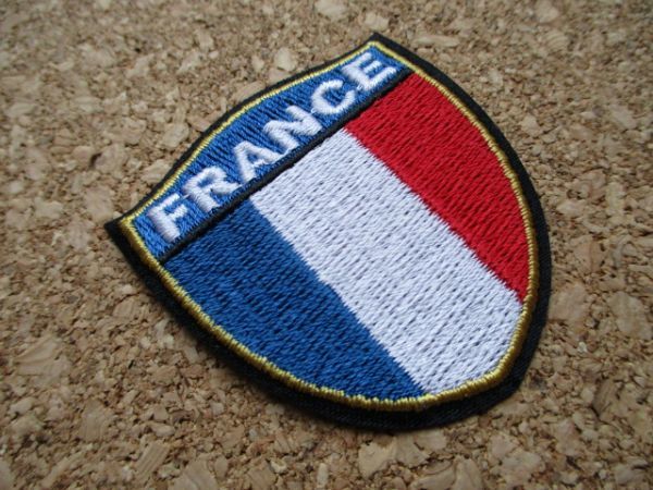 フランス 国旗 刺繍ワッペン/ワンポイントFranceフレンチEUヨーロッパ欧州アップリケ料理パッチ旅行エンブレム土産ユーロ_画像2