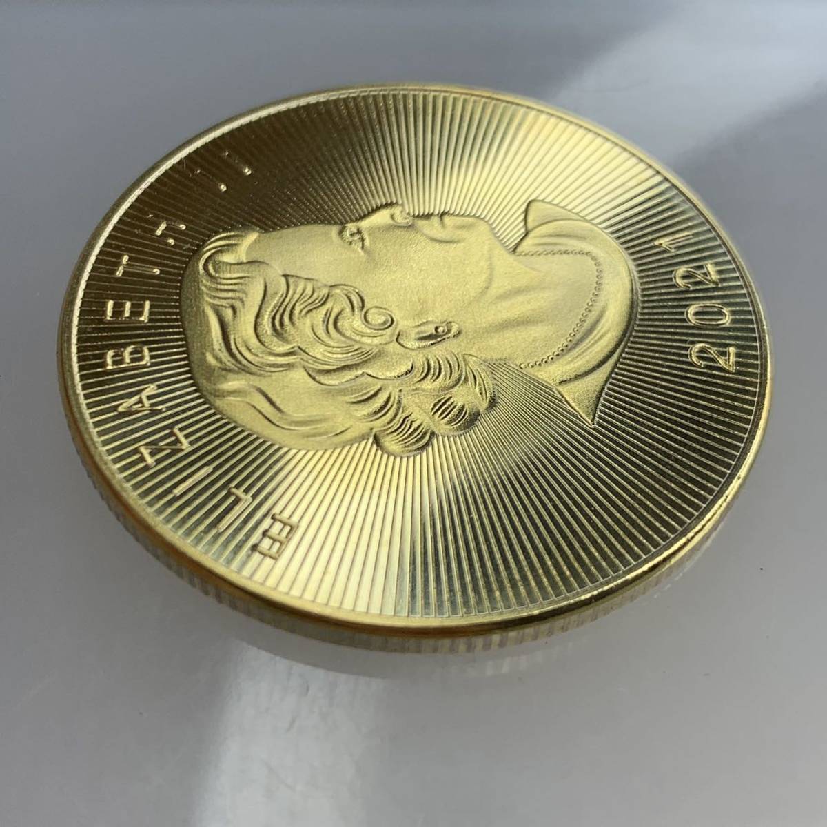 #N2-48 カナダ古銭　メープル金貨　エリザベス2女王　コイン　旧家蔵出　直径39.8mm厚さ2.8mm量目23.6g　希少_画像10