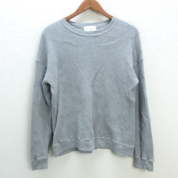 k■アーバンリサーチ/URBAN RESEARCH 厚手 長袖ワッフルカットソー/サーマル/リブ付き【38】灰色/MENS■25【中古】