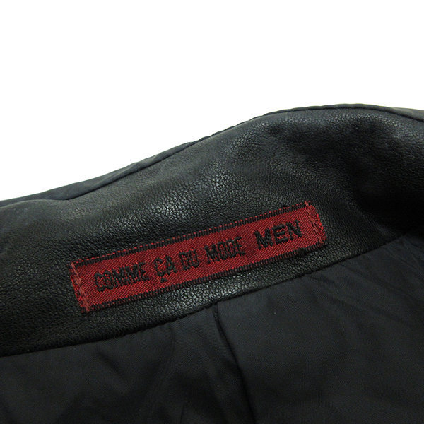 k# Comme Ca *te* mode men /COMME CA DU MODE MEN with cotton nylon tailored jacket / leather switch [2] black /MENS#91[ used ]