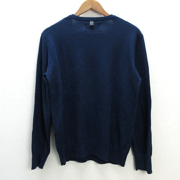 a■ダブルジェーケー/wjk 無地 Vネック 長袖セーター【L】紺/MENS/23【中古】_画像3